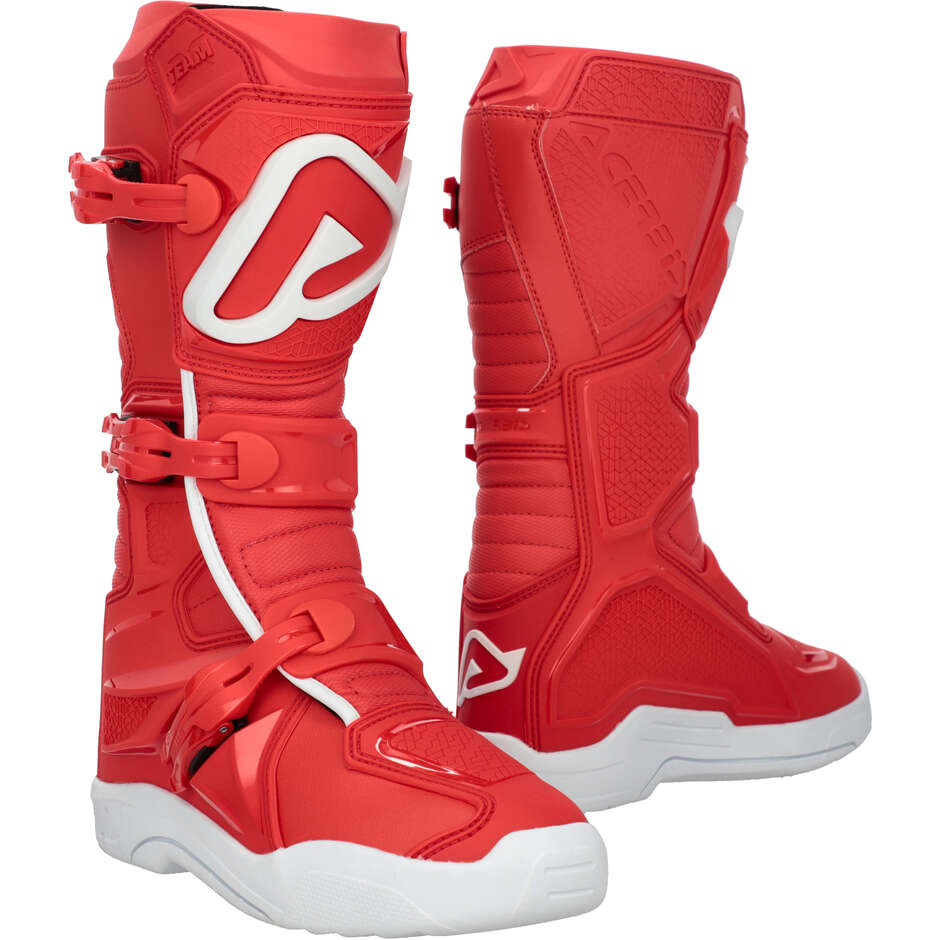 ACERBIS X-TEAM 2.0 Motocross-Stiefel Rot/Weiß
