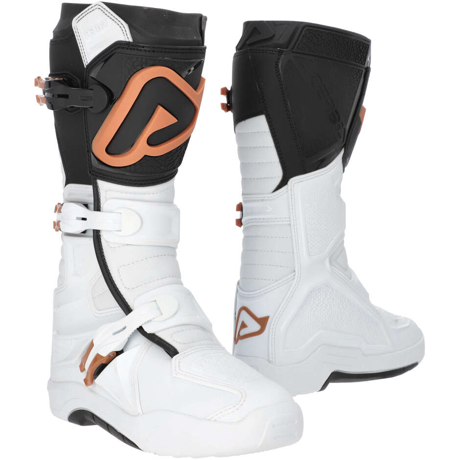 ACERBIS X-TEAM 2.0 Motocross-Stiefel Weiß/Braun