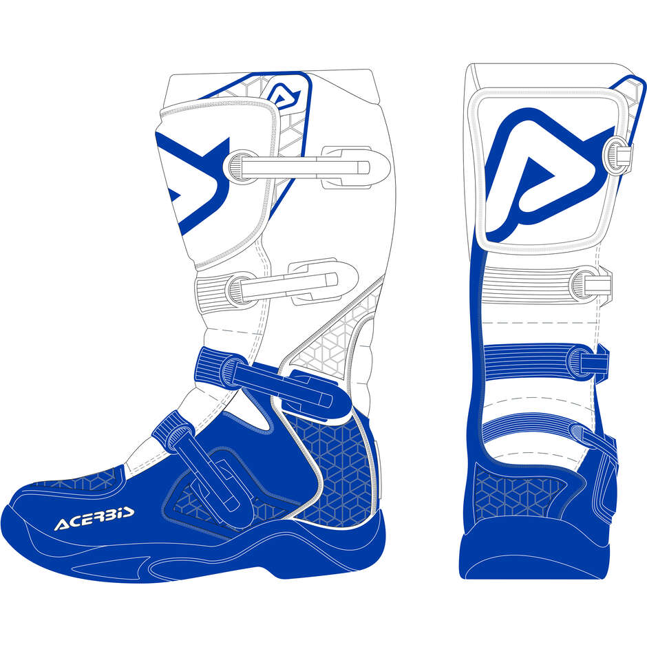 Acerbis X-TEAM Blue White Cross Enduro Motorradstiefel