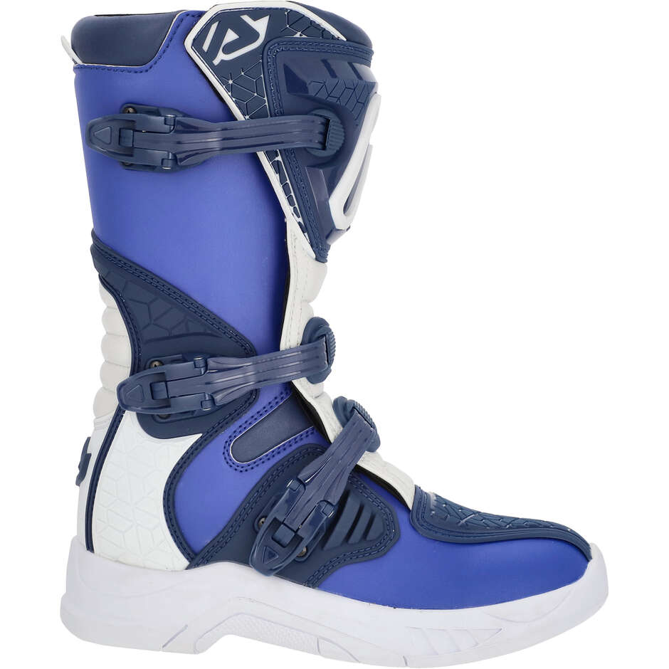 Acerbis X-TEAM KID Kinder Moto Cross Enduro Stiefel Blau Weiß