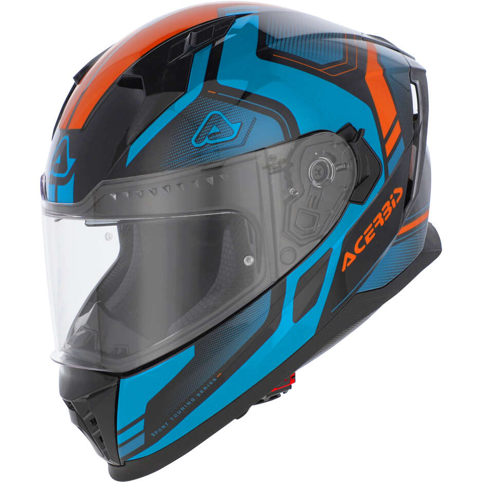 ACERBIS X-WAY Full Face Motorcycle Helmet Blue Orange