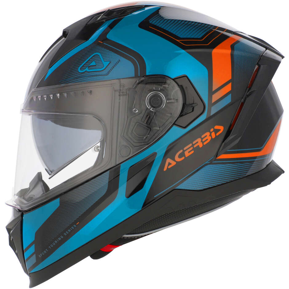ACERBIS X-WAY Full Face Motorcycle Helmet Blue Orange