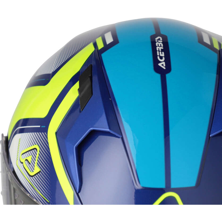 ACERBIS X-WAY Full Face Motorcycle Helmet Blue Yellow