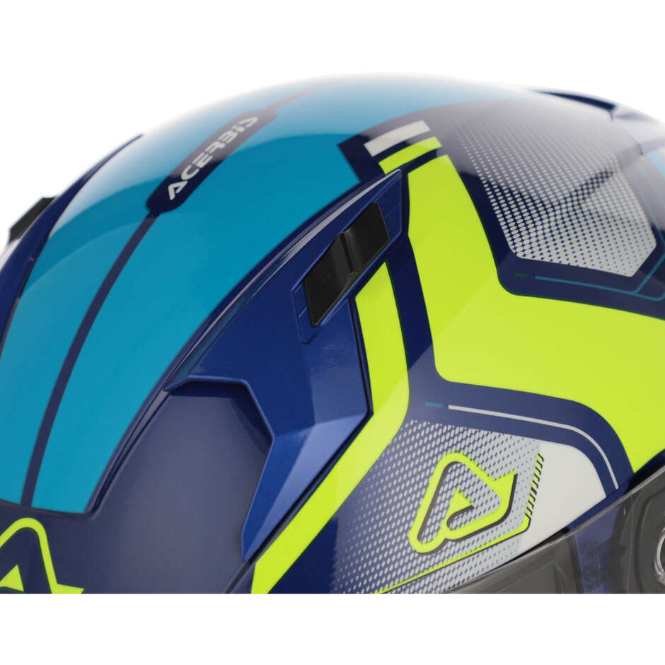 ACERBIS X-WAY Full Face Motorcycle Helmet Blue Yellow