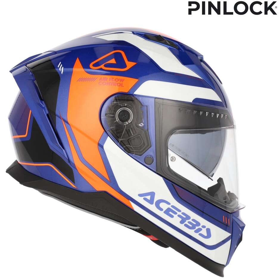 ACERBIS X-WAY Full Face Motorcycle Helmet Orange Blue