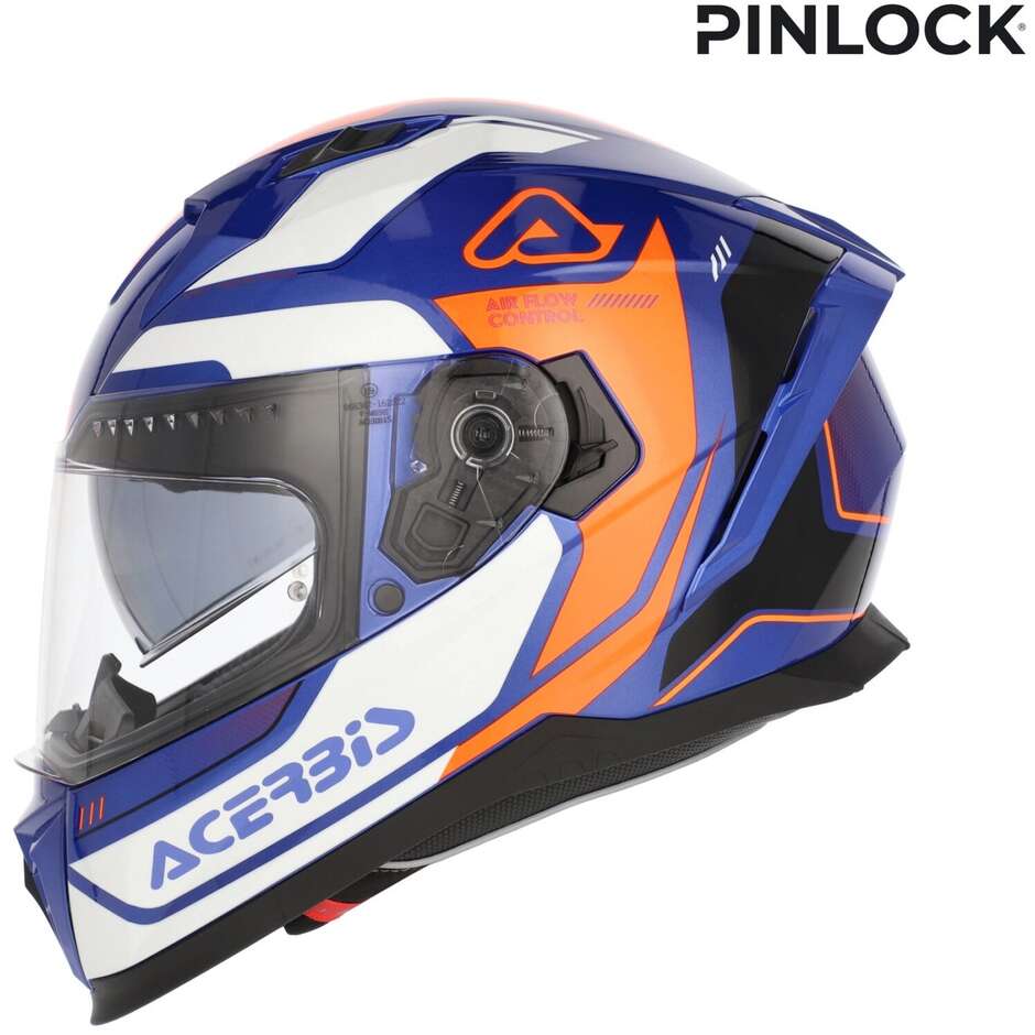 ACERBIS X-WAY Full Face Motorcycle Helmet Orange Blue