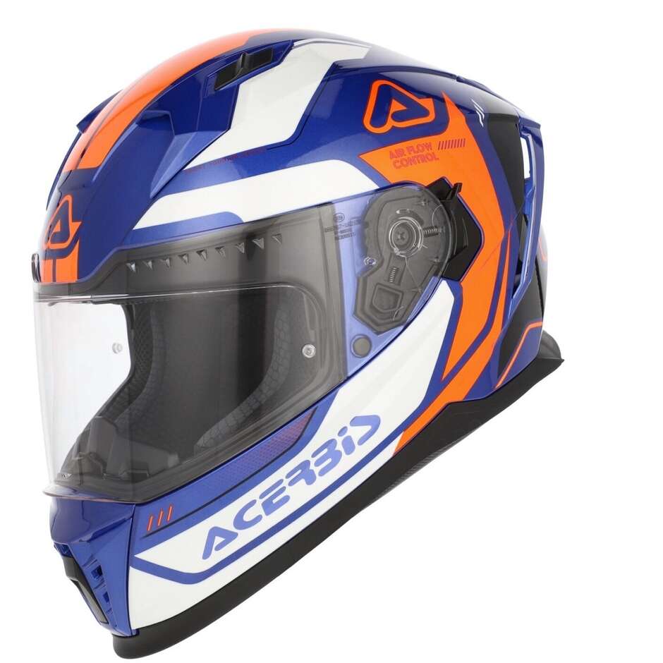 ACERBIS X-WAY Full Face Motorcycle Helmet Orange Blue