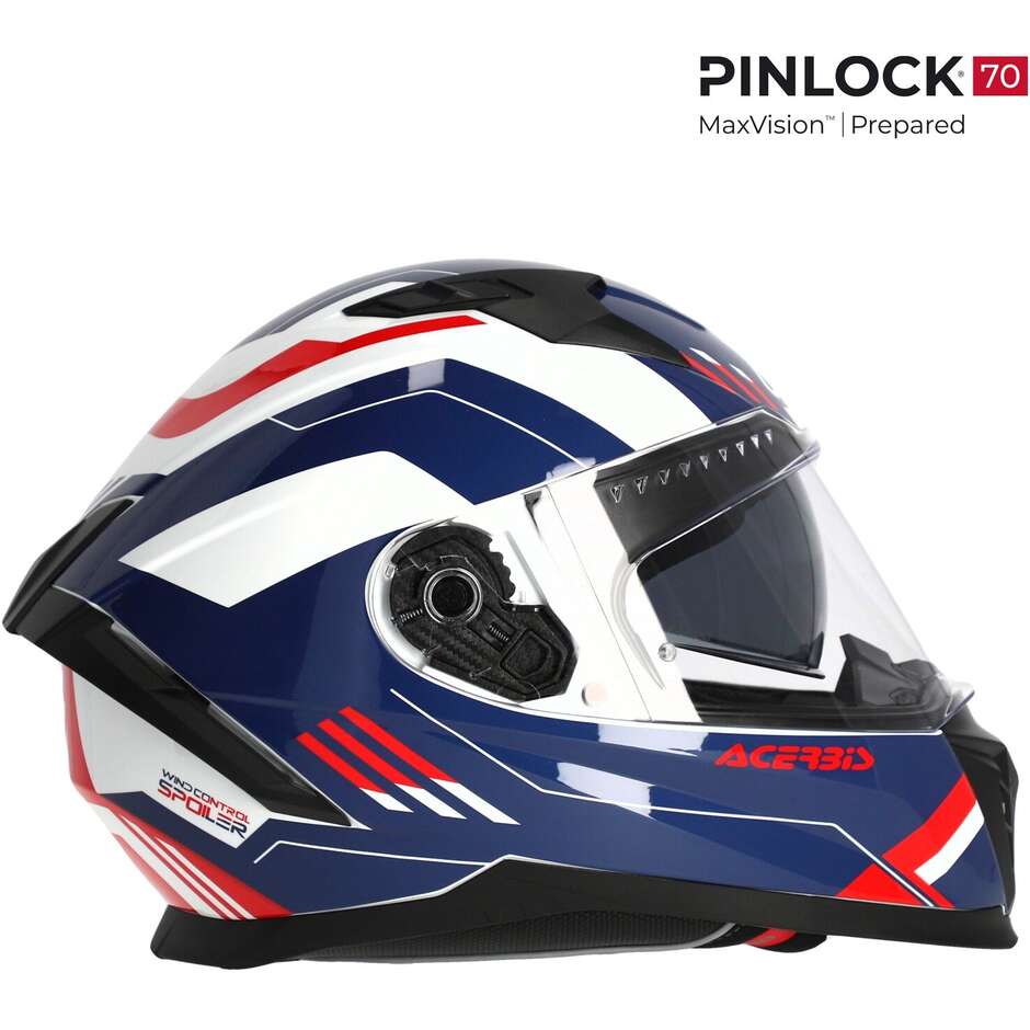 ACERBIS X-WAY GRAPHIC Full Face Motorcycle Helmet White Blue Red