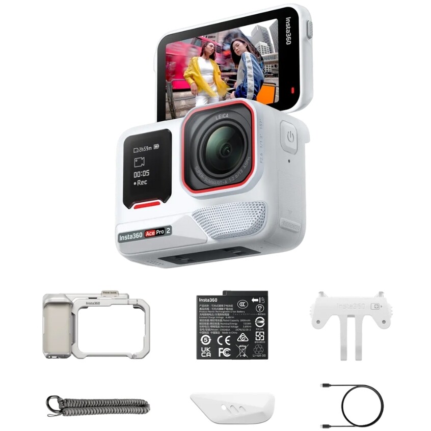 Action Cam Insta360 ACE PRO 2 - White Explorer Bundle
