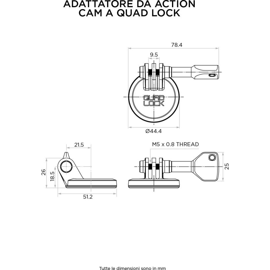Adaptateur de caméra d'action Quad Lock QLA-ACA