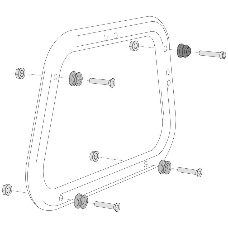Adapter Kit for Evo Side Carriers Black Sw-Motech KFT.00.152.22500/B For 2 Cases