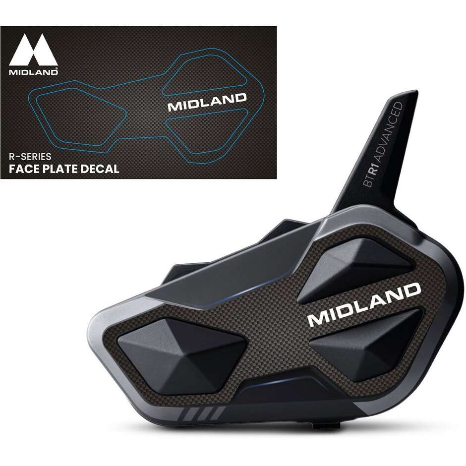 Adesivo Midland Style Cover CARBON FIBER Per Interfoni della Linea R (1 pz.)