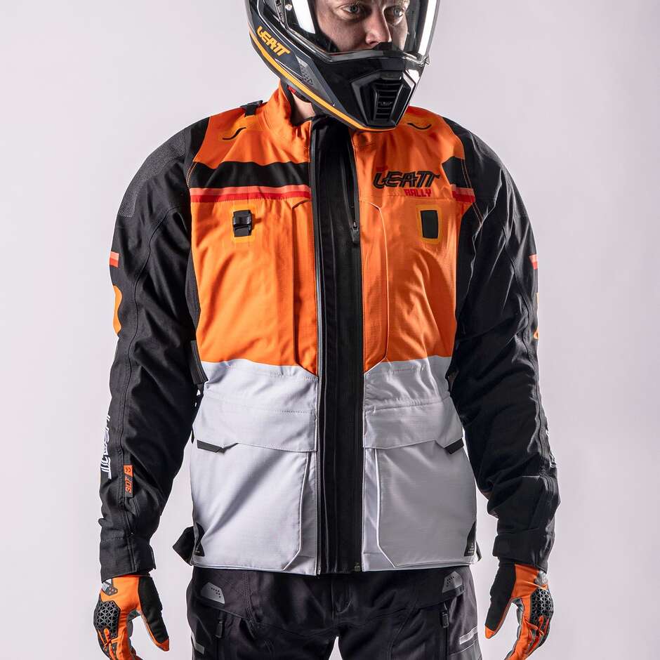 ADV Rally 7.5 HydraDri Leatt Motorcycle Jacket Orange / Grey