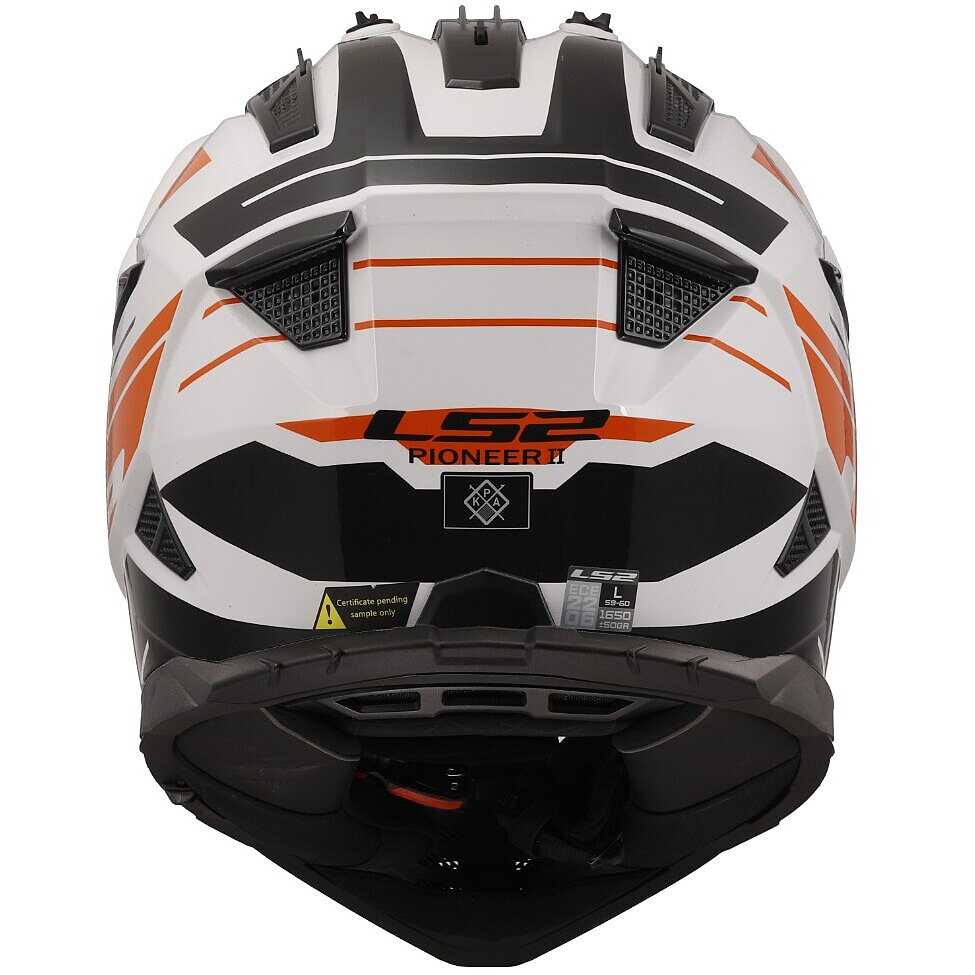 Adventure Motorcycle Helmet Ls2 MX702 PIONEER 2 NAMIB White Orange