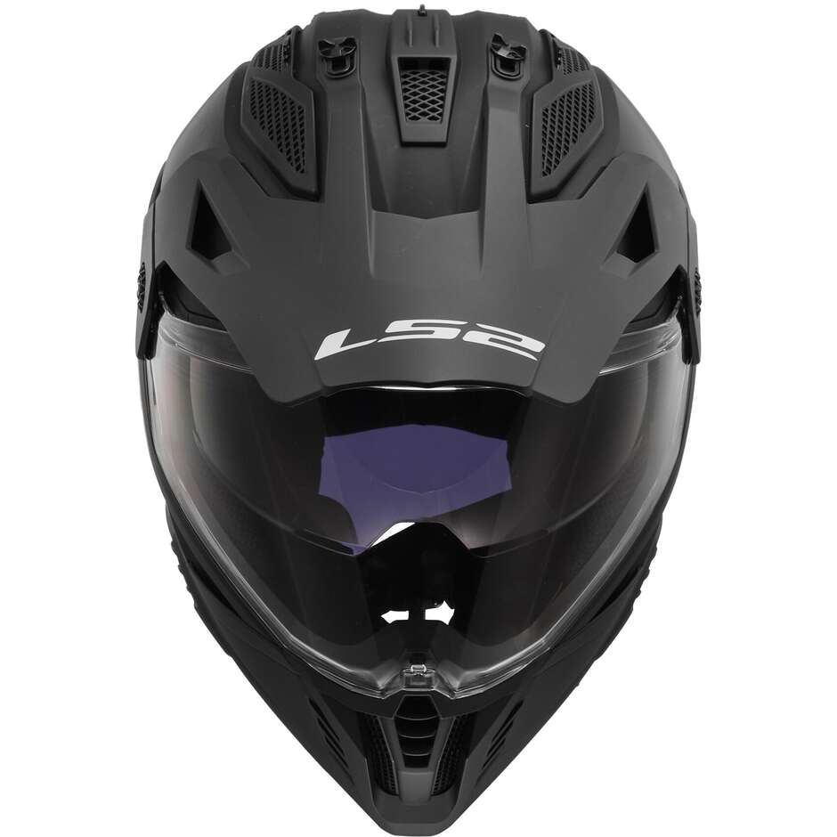 Adventure Motorcycle Helmet Ls2 MX702 PIONEER 2 SOLID Matt Black