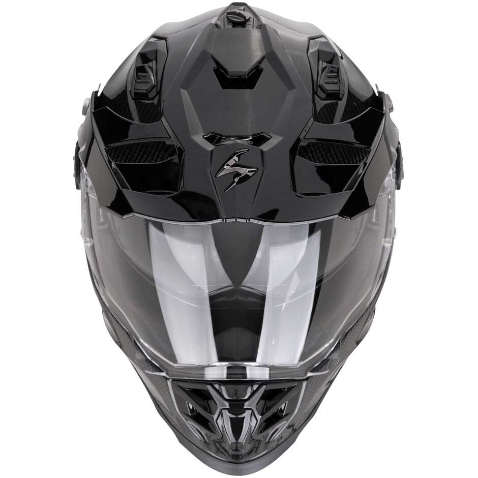 Adventure Scorpion ADF 9000 CARBON AIR SOLID Black Full-Face Motorcycle Helmet