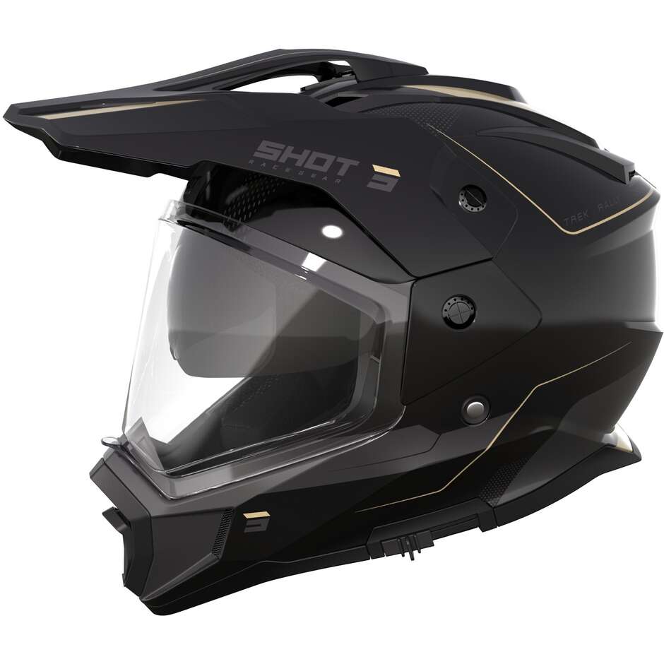 Adventure Shot TREK RALLY Integral Motorcycle Helmet Black Sand Glossy
