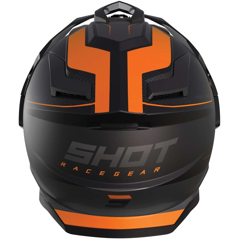 Adventure Shot TREK RALLY Integral Motorcycle Helmet Matt Black Orange