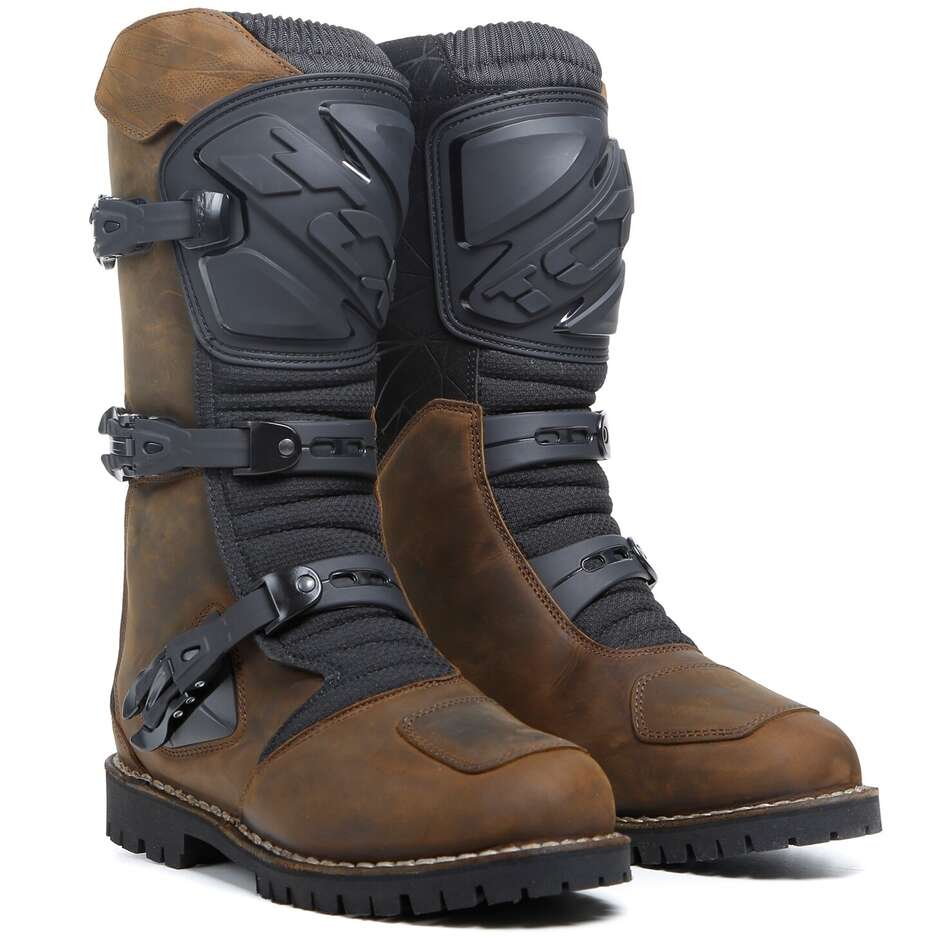 Adventure Touring Motorcycle Boots Waterproof TCX Drifter Brown Vintage
