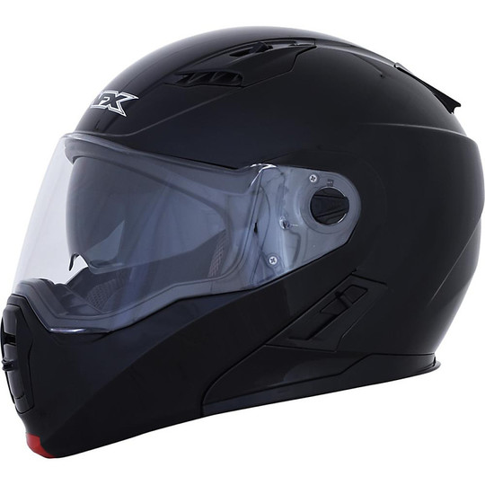 Afx FX-111 Modular Motorcycle Helmet Double Mono Black Glossy Visor