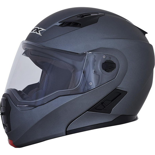Afx FX-111 Modular Motorcycle Helmet Double Mono Frost Gray Visor