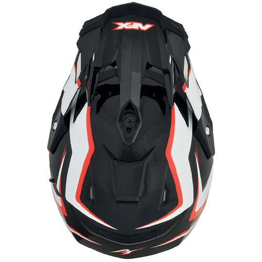 AFX FX-41DS AT Integral Motorcycle Helmet Black White Red