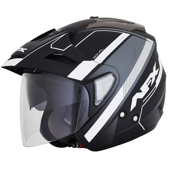 AFX FX-50 Moto Jet Helmet Black Opal Black Signal
