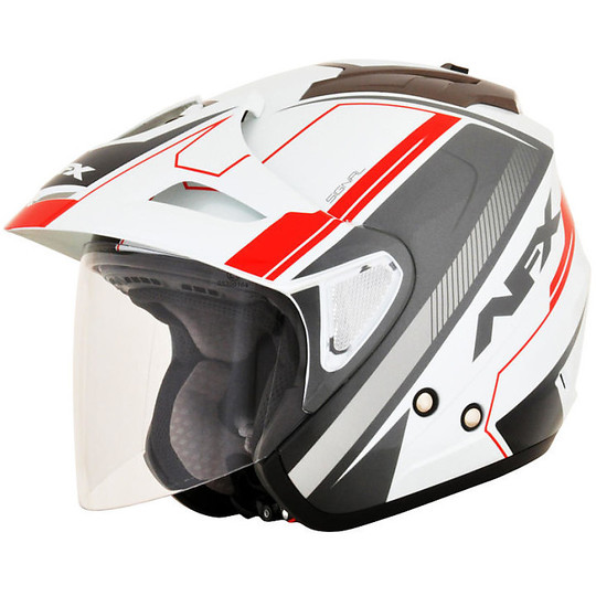 AFX FX-50 Red Moto Jet Helmet