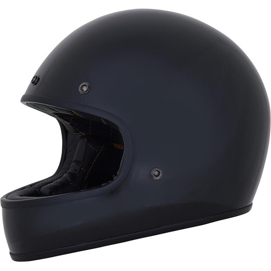 Afx FX-78 Vintage Integral Motorcycle Helmet in Mono Black Glossy Fiber