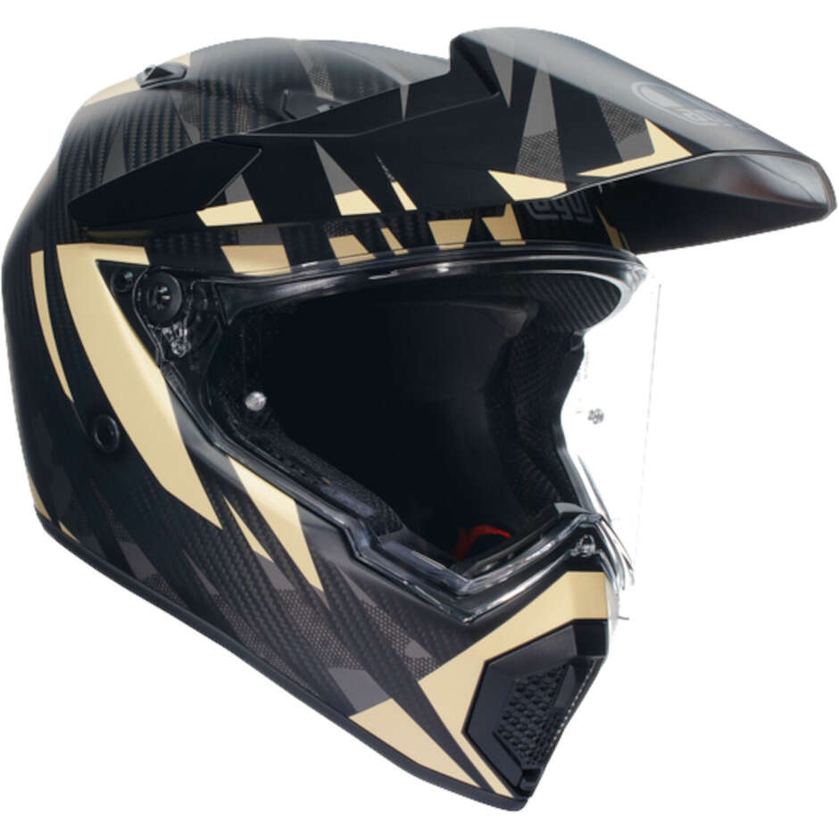 Agv AX9 STEPPA Full Face Motorcycle Helmet Matt Carbon Grey Sand