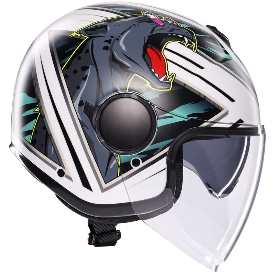 AGV ETERES GHEPARD Jet Motorcycle Helmet Matt White Black Green