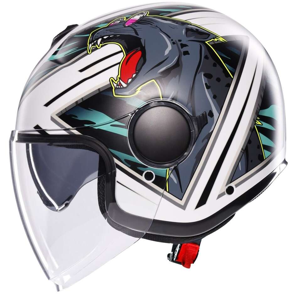 AGV ETERES GHEPARD Jet Motorradhelm Matt Weiß Schwarz Grün