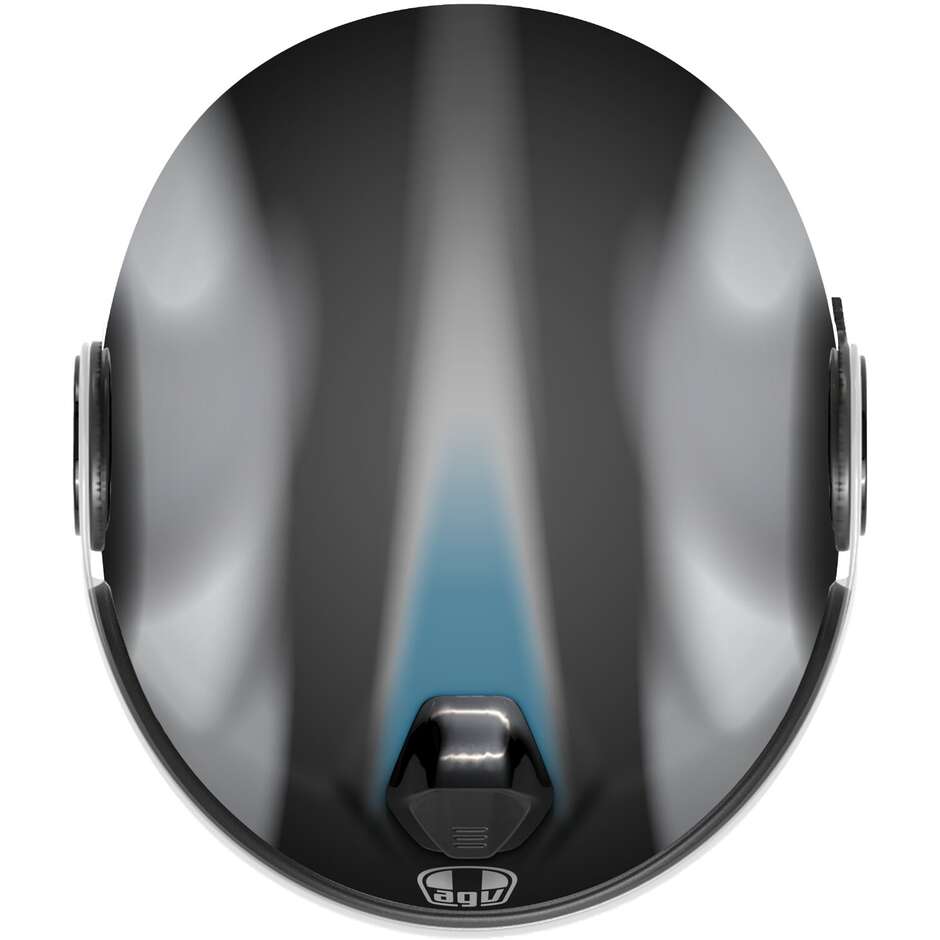 AGV ETERES LEVANTO Jet Motorcycle Helmet Black Silver Blue