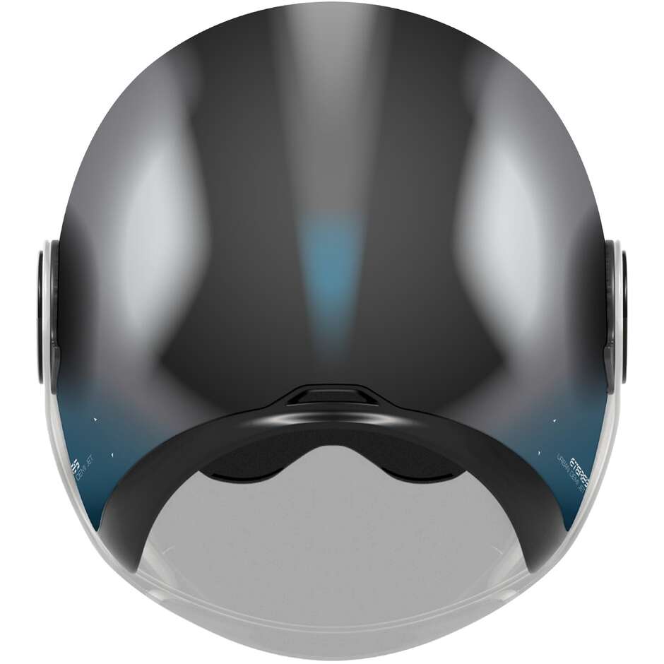 AGV ETERES LEVANTO Jet Motorcycle Helmet Black Silver Blue