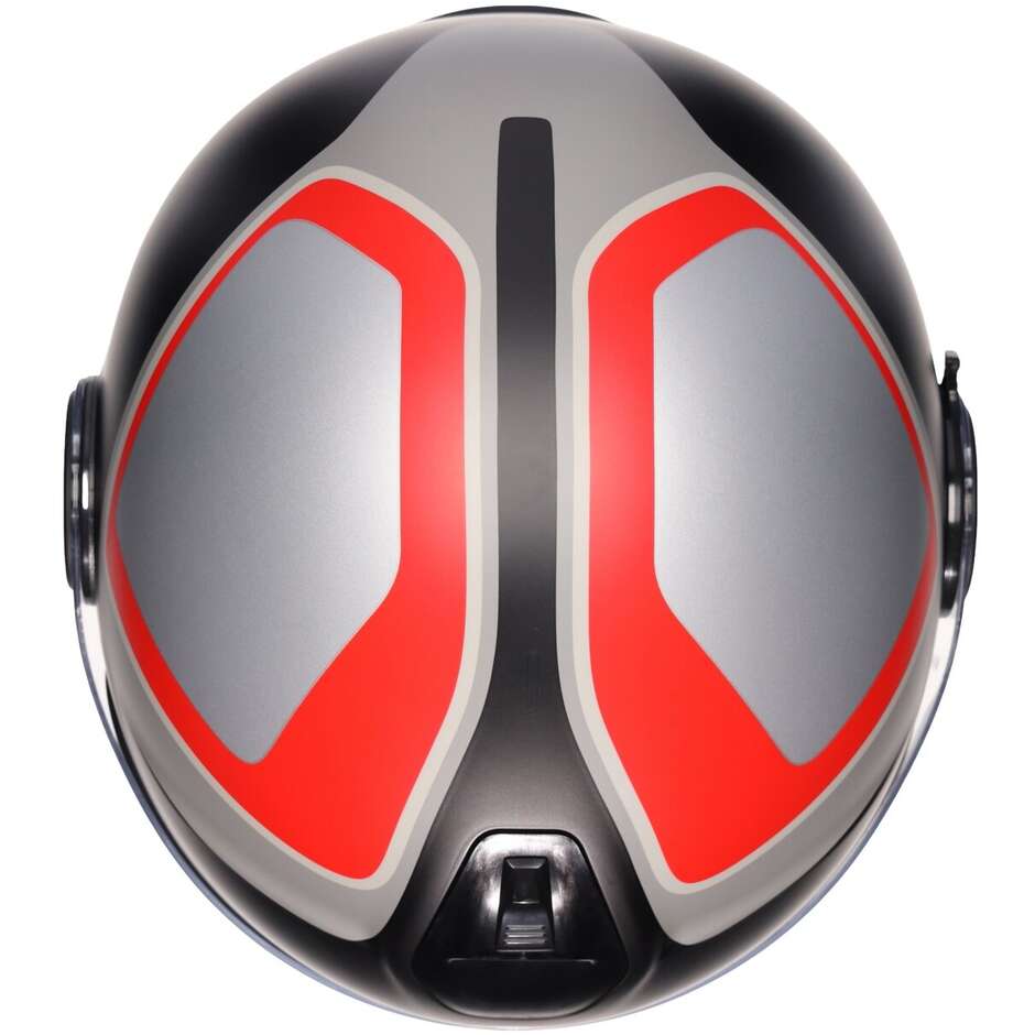 AGV ETERES SCAGLIERI Jet Motorradhelm Matt Grau Rot