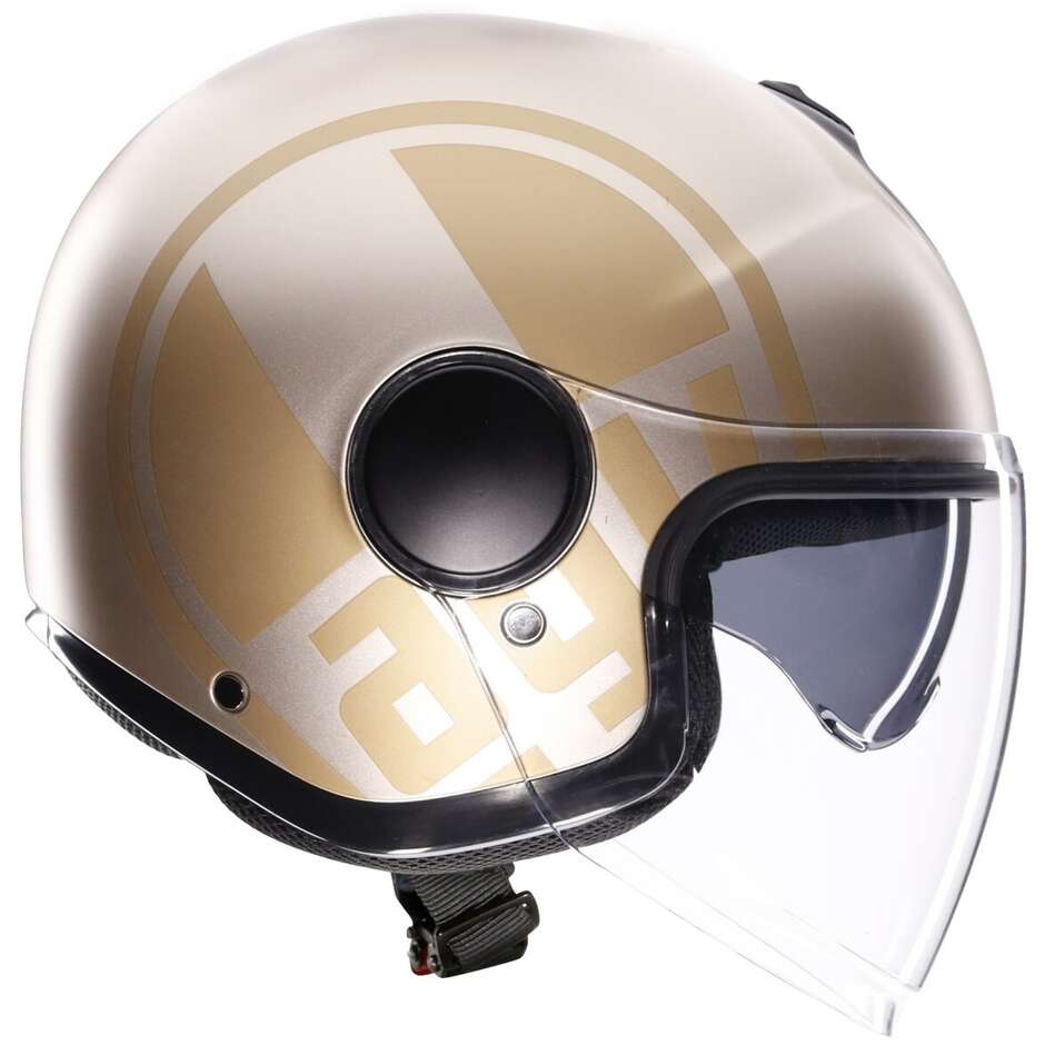 AGV ETERES SIROLO Jet Motorcycle Helmet Matt White Gold