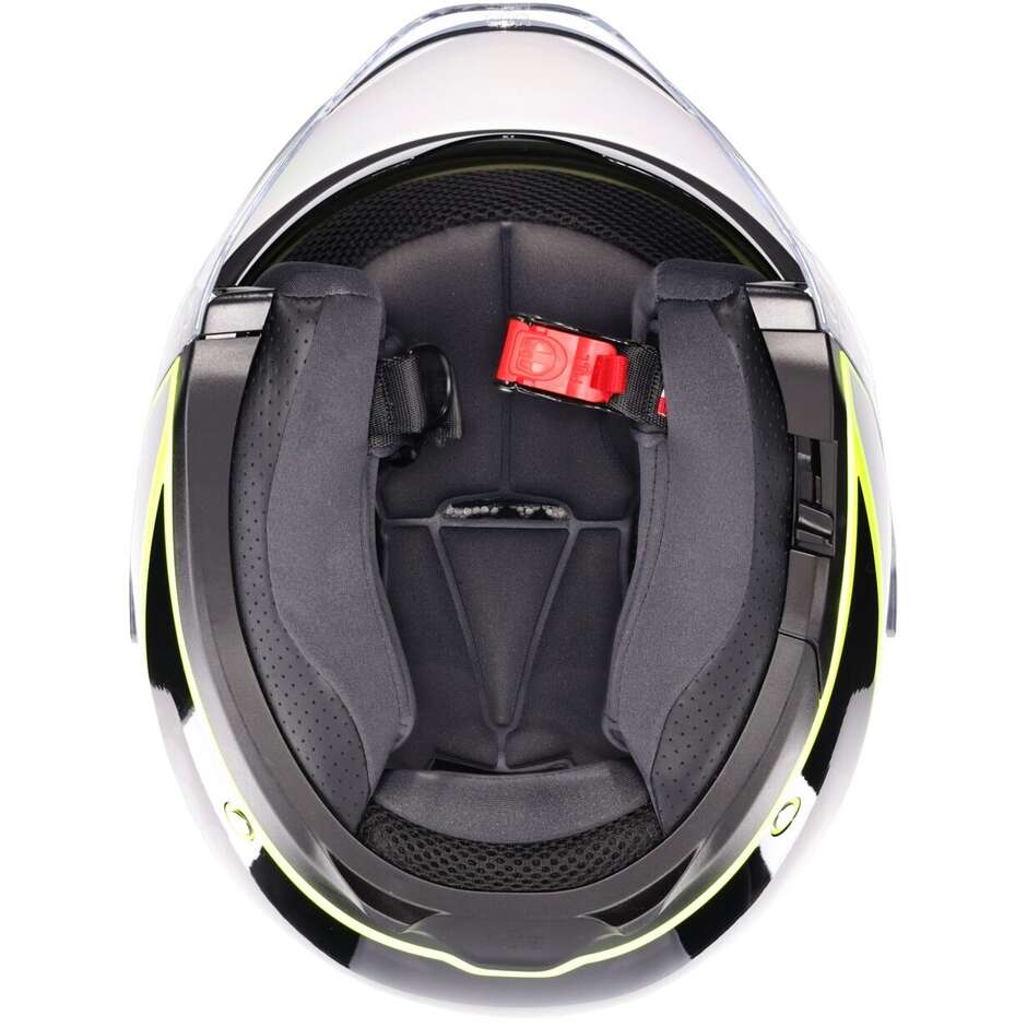 AGV IRIDES DAVAO Jet Motorcycle Helmet Black Grey Fluorescent Yellow