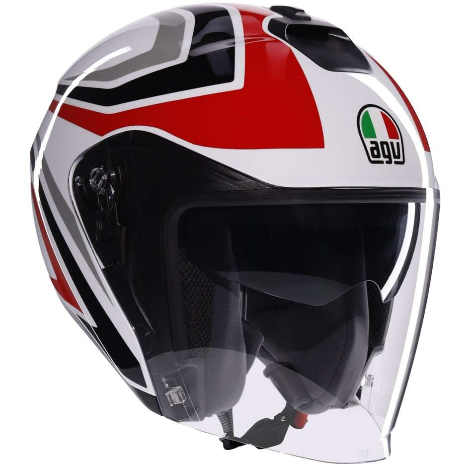 AGV IRIDES TOLOSA Jet Motorcycle Helmet Black Grey Red