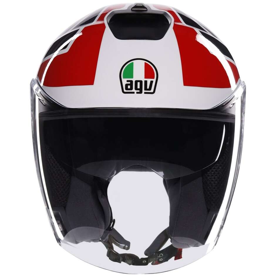 AGV IRIDES TOLOSA Jet Motorcycle Helmet Black Grey Red