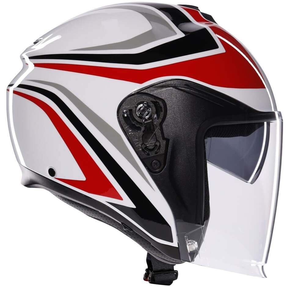 AGV IRIDES TOLOSA Jet Motorcycle Helmet Black Grey Red