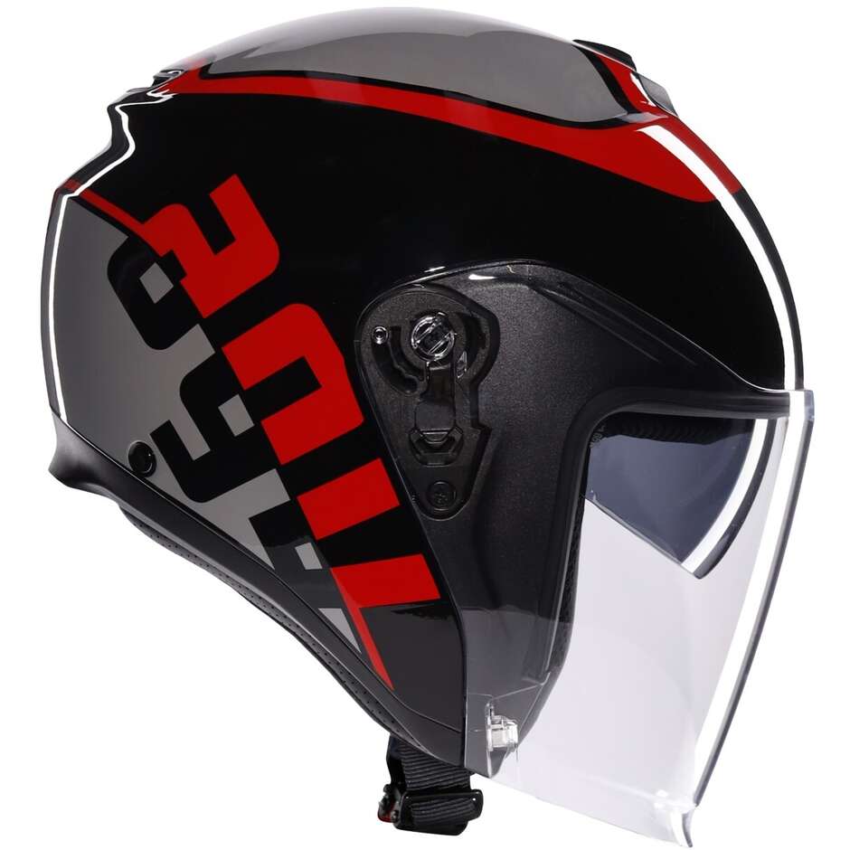 AGV IRIDES VALENZA Jet Motorcycle Helmet Matt Grey Black Red