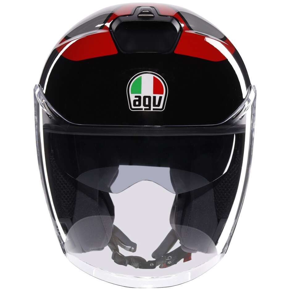 AGV IRIDES VALENZA Jet Motorcycle Helmet Matt Grey Black Red