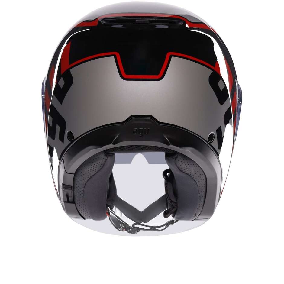 AGV IRIDES VALENZA Jet Motorcycle Helmet Matt Grey Black Red