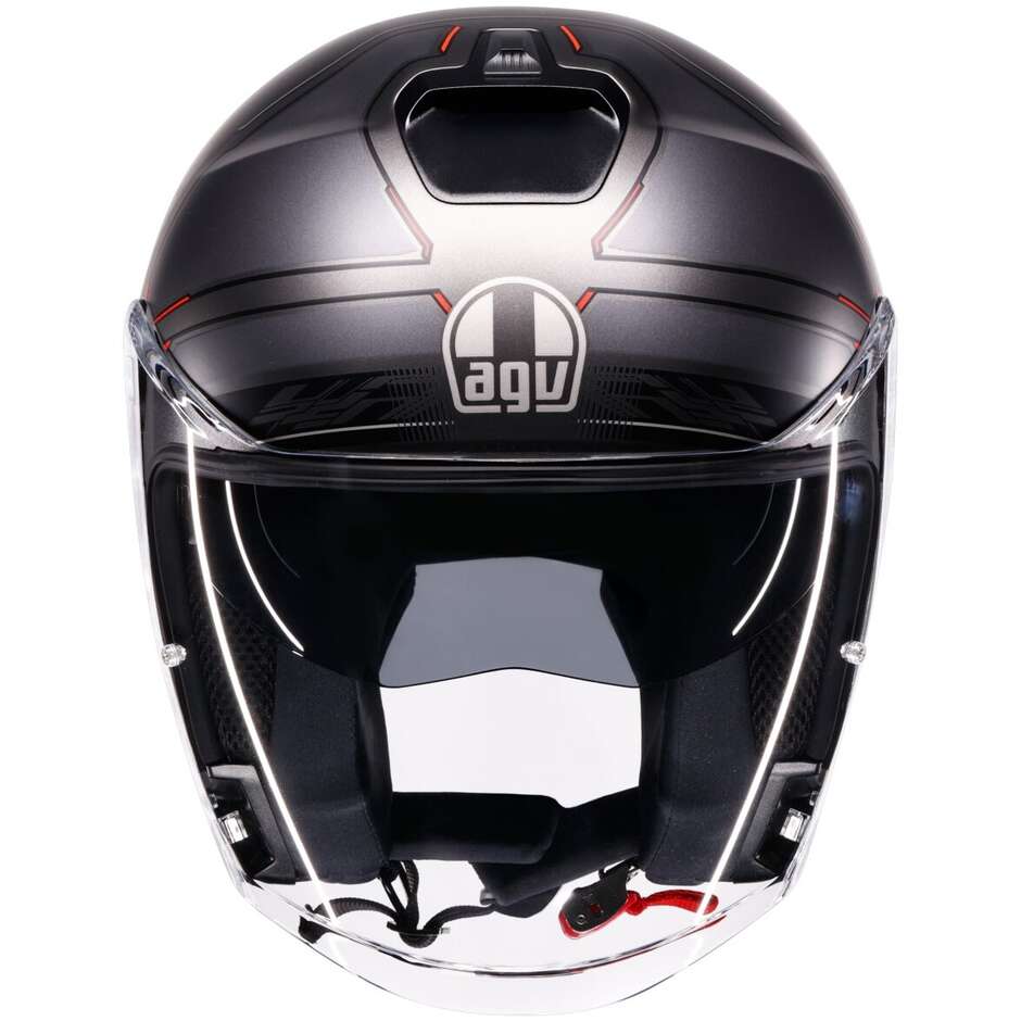 AGV IRIDES ZAGABRIA Jet Motorcycle Helmet Matte Gunmetal Red