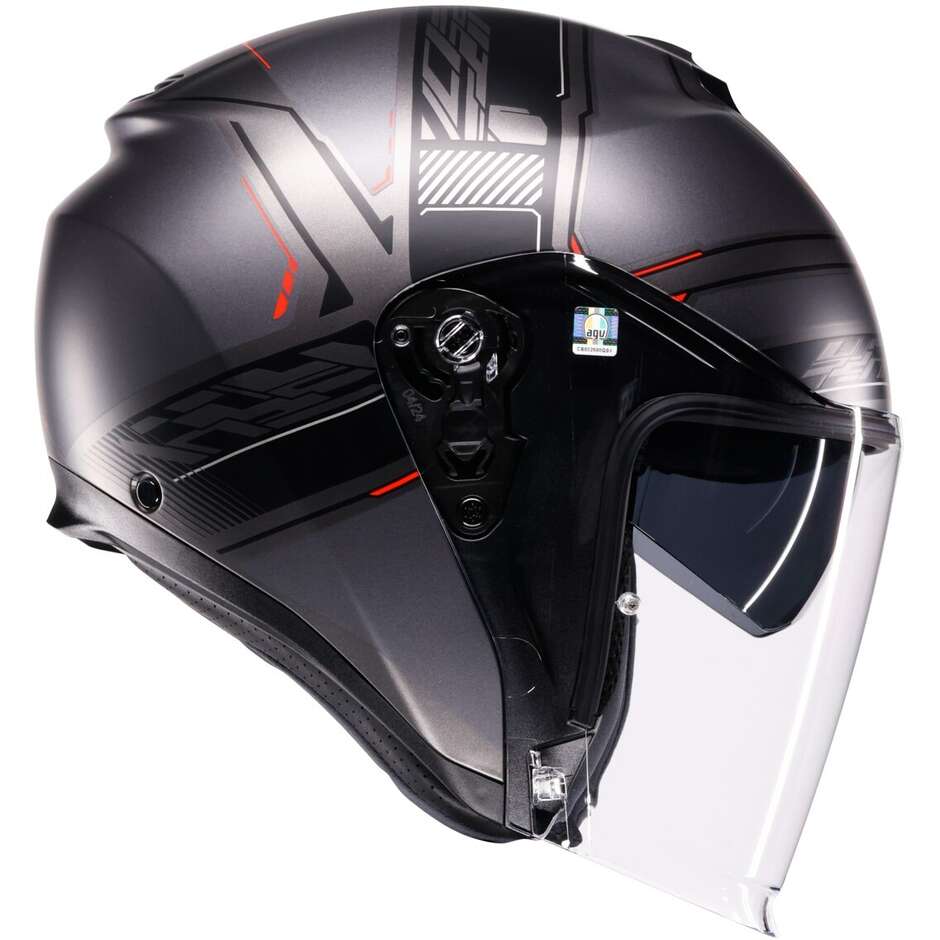 AGV IRIDES ZAGABRIA Jet Motorradhelm, mattes Gunmetal-Rot