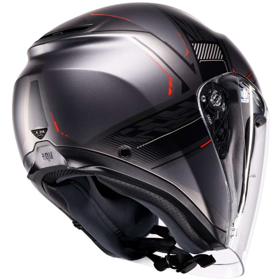 AGV IRIDES ZAGABRIA Jet Motorradhelm, mattes Gunmetal-Rot