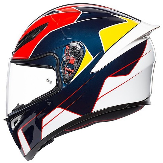 AGV K-1 Multi PITLANE Motorcycle Helmet Blue Red Yellow