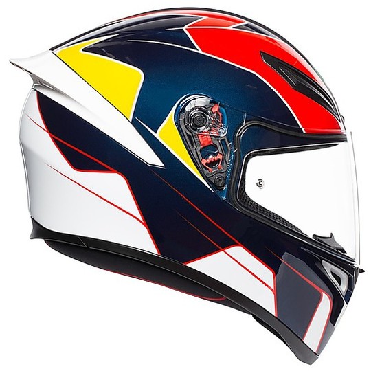 AGV K-1 Multi PITLANE Motorcycle Helmet Blue Red Yellow