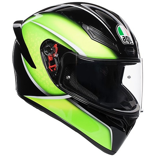 AGV K-1 Multi QUALIFY Motorcycle Helmet Black Lime