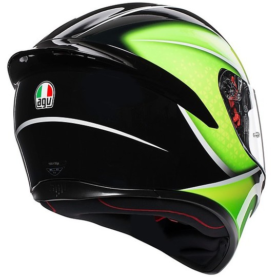 AGV K-1 Multi QUALIFY Motorcycle Helmet Black Lime